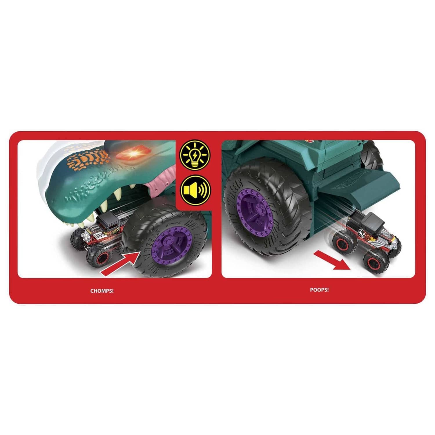 Hot Wheels - Monster Trucks Car Chompin Mega-wrex Vehicle Mattel