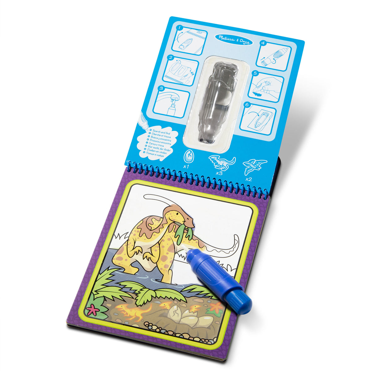Melissa & Doug - Water Wow! Dinosaurs Water-reveal Pad - On The Go Travel Activity