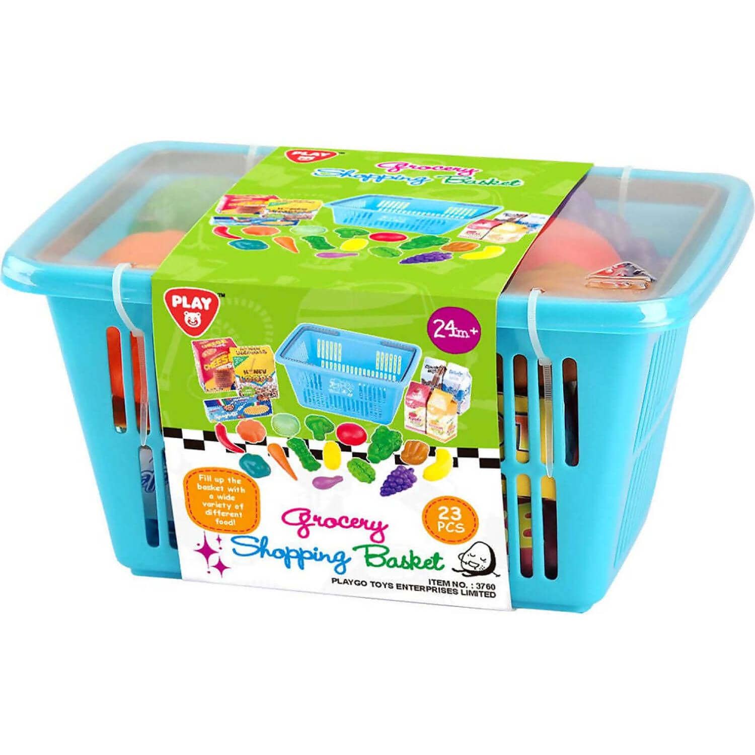Playgo Toys Ent. Ltd - Grocery Shopping Basket 23 Pieces