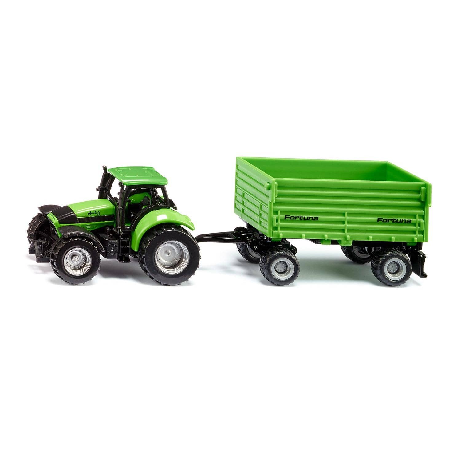 Siku - Deutz-Fahr With Fortuna 2-axle 4 Wheel Trailer