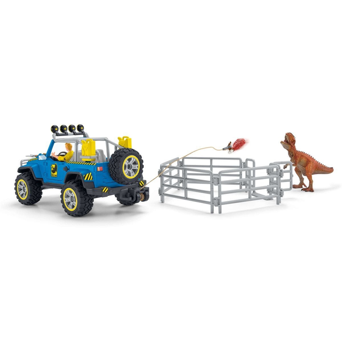 Schleich - Off-road Vehicle With Dino Outpost Dinosaur Figurine Animal Playset
