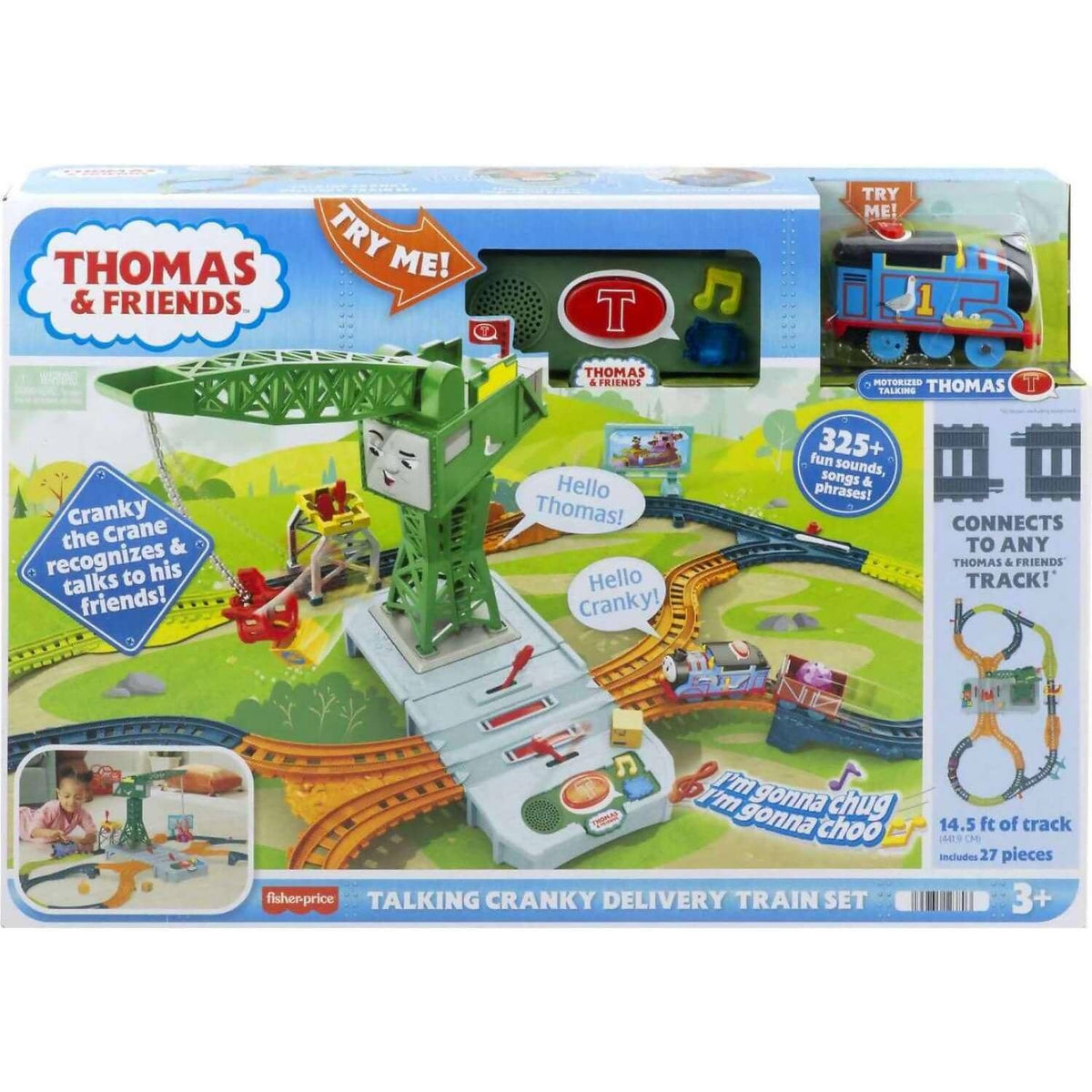 Fisher-Price - Thomas & Friends Talking Cranky Delivery Train Set With Songs Sounds & Phrases For Kids
