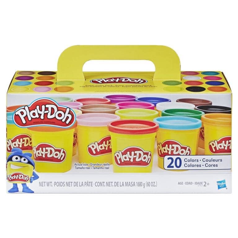 Play-Doh - Super Color Pack Includes 20 Various Coloured Tubs Of Play-Doh