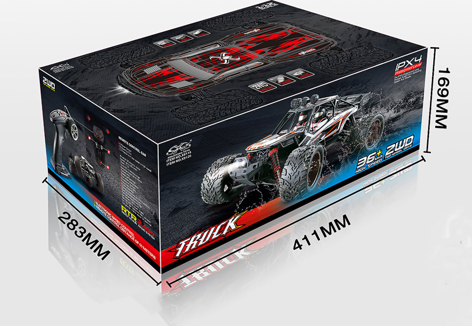 TORNADO RC 1:12 RADIO CONTROL MONSTER TRUCK RTR V2 RED