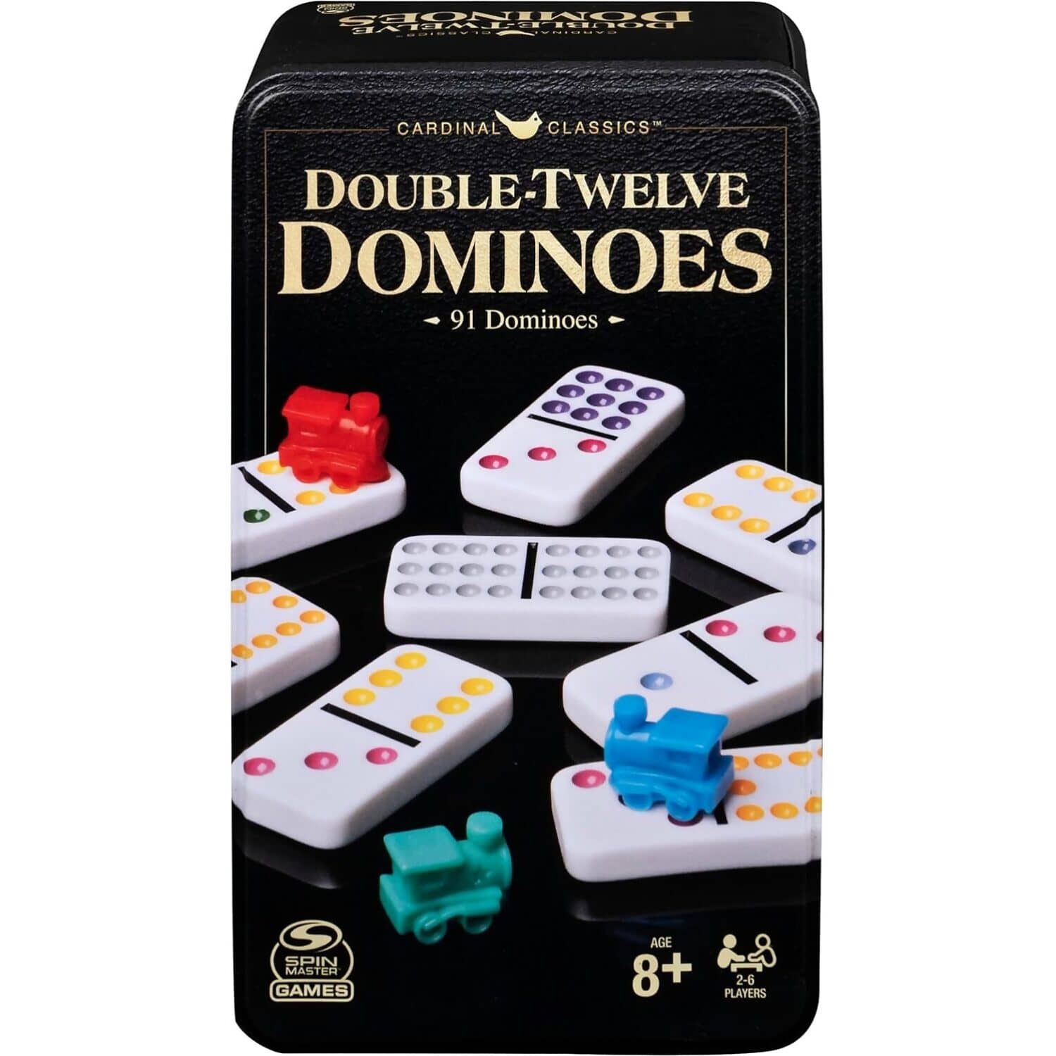 Cardinal - Classics - Double-Twelve Coloured Dominoes - Spin Master