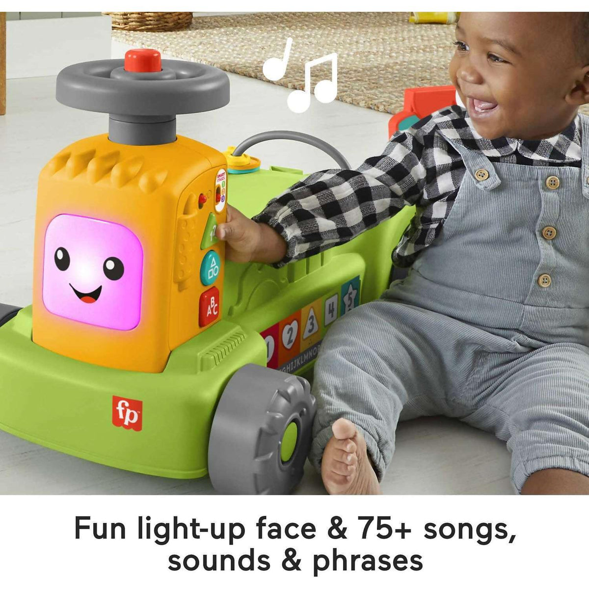 Fisher-Price - Laugh & Learn 4-in-1 Farm To Market Tractor Ride-on Learning Toy For Baby & Toddlers - Mattel