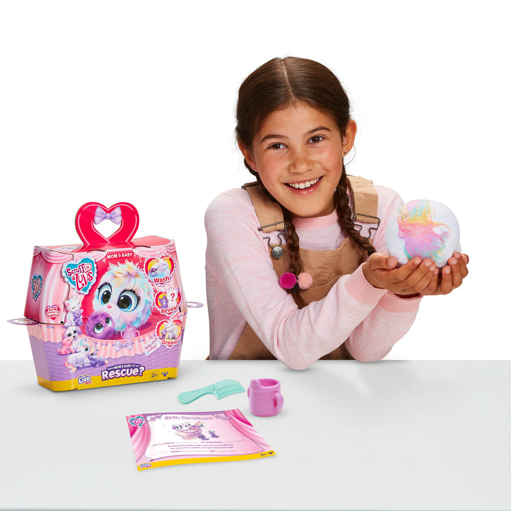 Little Live Pets - Scruff a Luvs Pastel Pets Mom & Baby - Dog or Cat or Pony