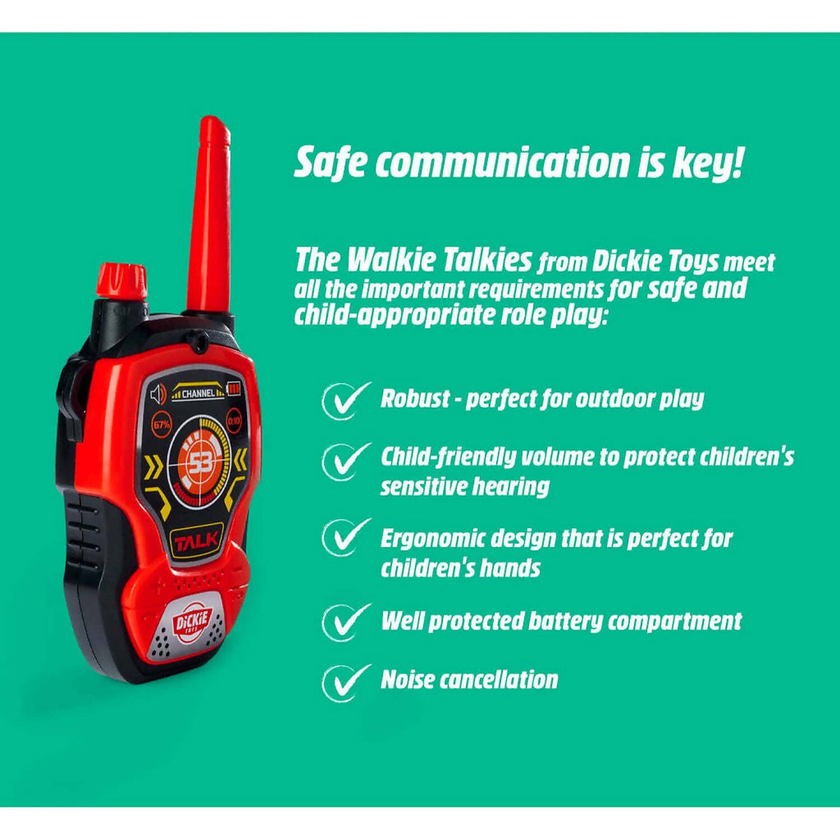 Dickie Toys - Kids Red Two-Way Adventure Radio Playset