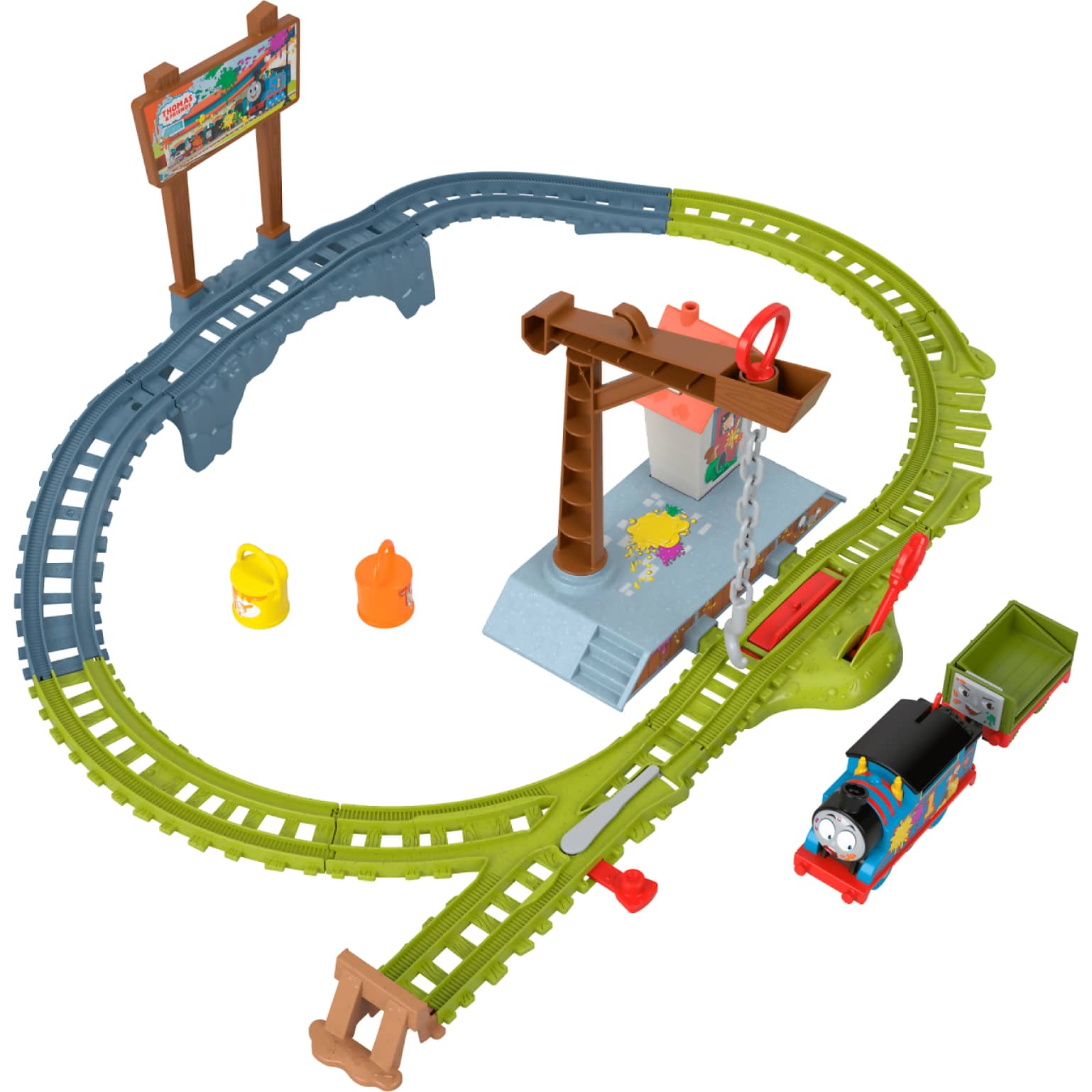 Fisher-Price - Thomas & Friends Paint Delivery Motorized Train And Track Set For Preschool Kids - Mattel