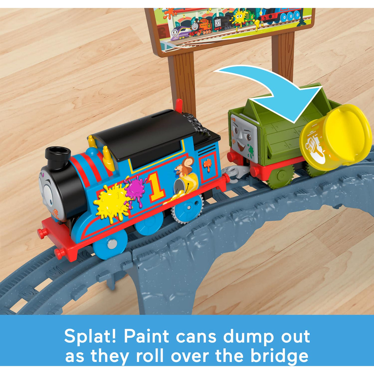 Fisher-Price - Thomas & Friends Paint Delivery Motorized Train And Track Set For Preschool Kids - Mattel