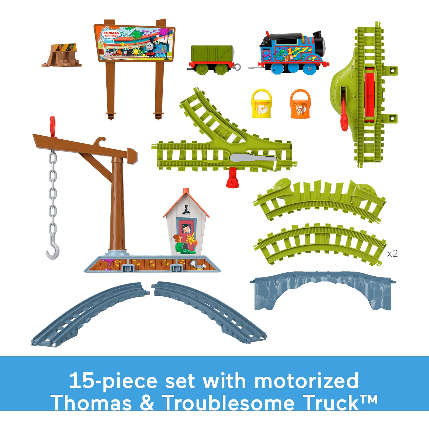 Fisher-Price - Thomas & Friends Paint Delivery Motorized Train And Track Set For Preschool Kids - Mattel