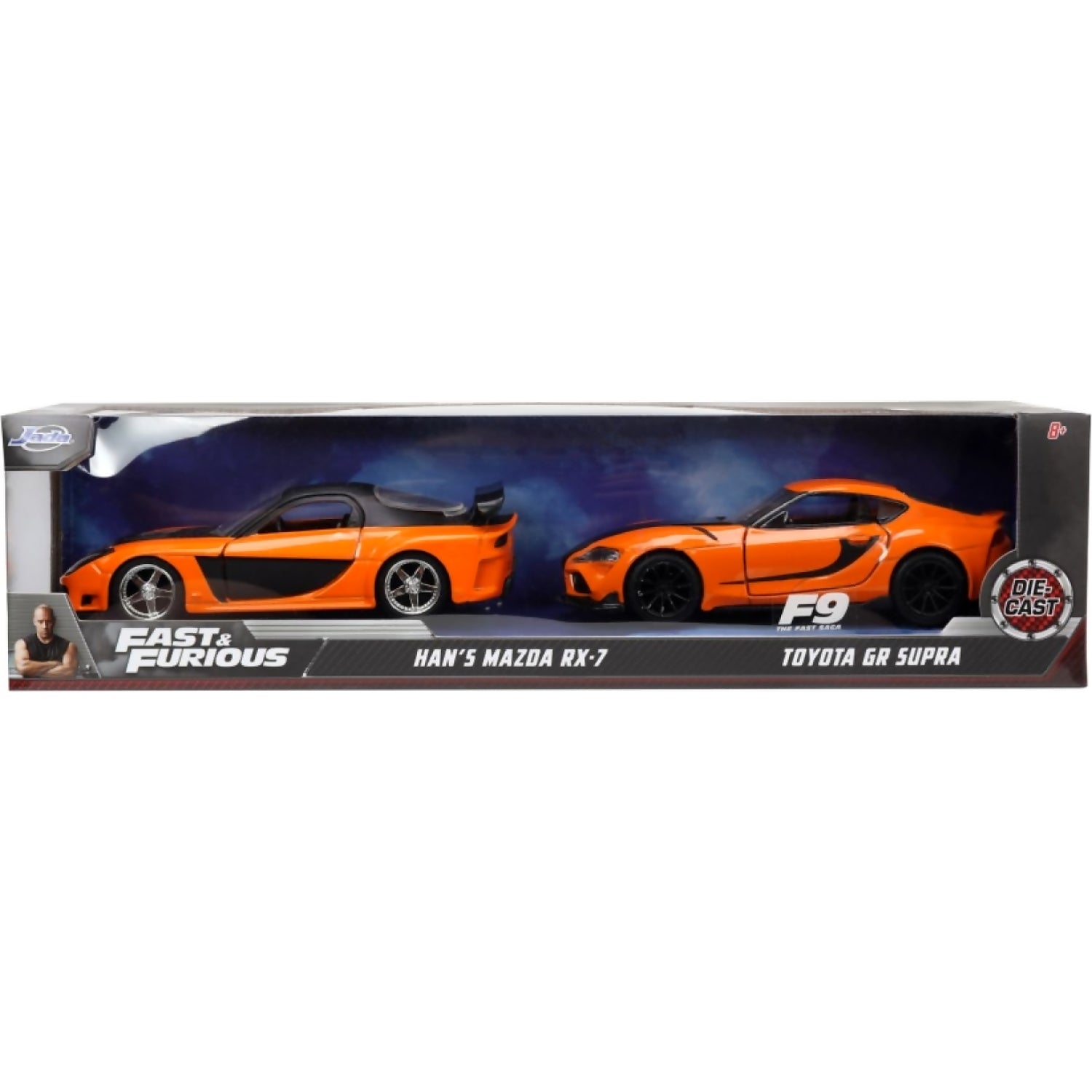 JADA TOYS - FAST & FURIOUS HAN'S MAZDA RX-7 & TOYOTA GR SUPRA 1:32 SCALE DIECAST VEHICLE 2-PACK