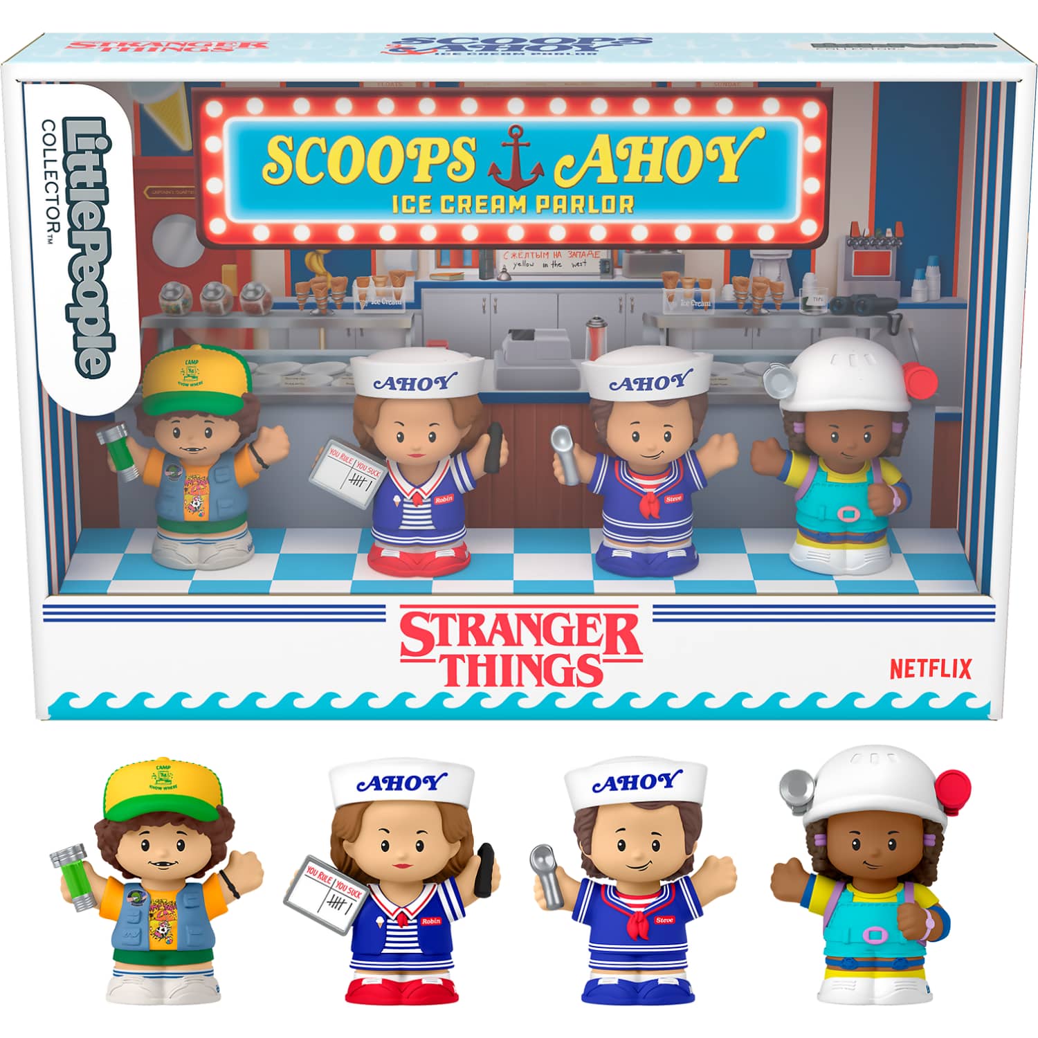 Fisher-Price - Little People Collector Stranger Thing Scoops Troop Special Edition Set 4 Figures