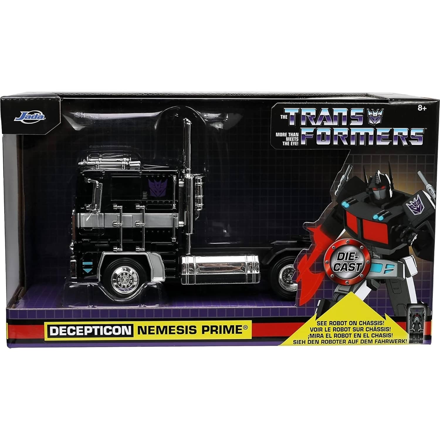 JADA TOYS - TRANSFORMERS DECEPTICON NEMESIS PRIME BLACK 1:24 SCALE DIECAST VEHICLE