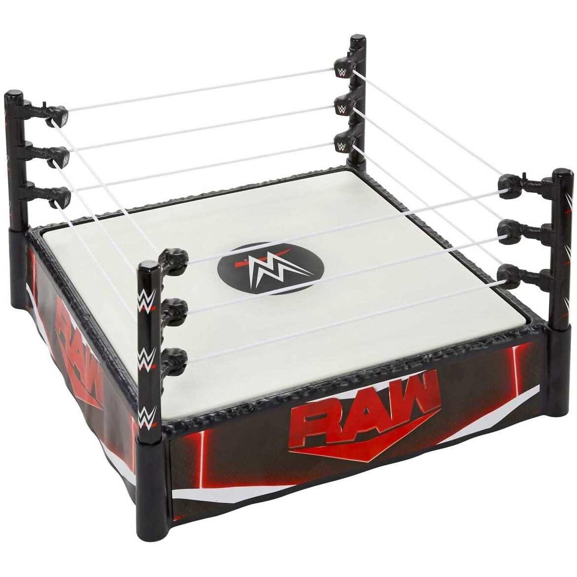 WWE - WWE Superstar Ring Playset With Spring-loaded Mat & 4 Event Apron Stickers (14-inch) - Mattel