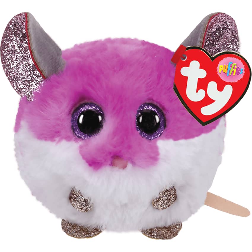 Ty - Beanie Ball Puffies - Colby Purple Mouse 10cm