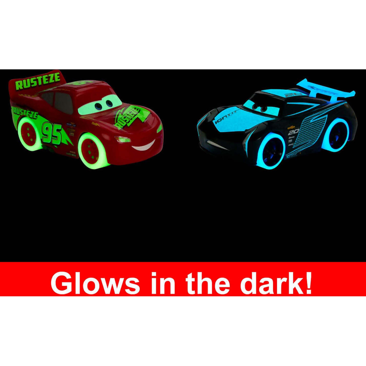 Disney Pixar - Cars Glow Racers Lightning Mcqueen & Jackson Storm