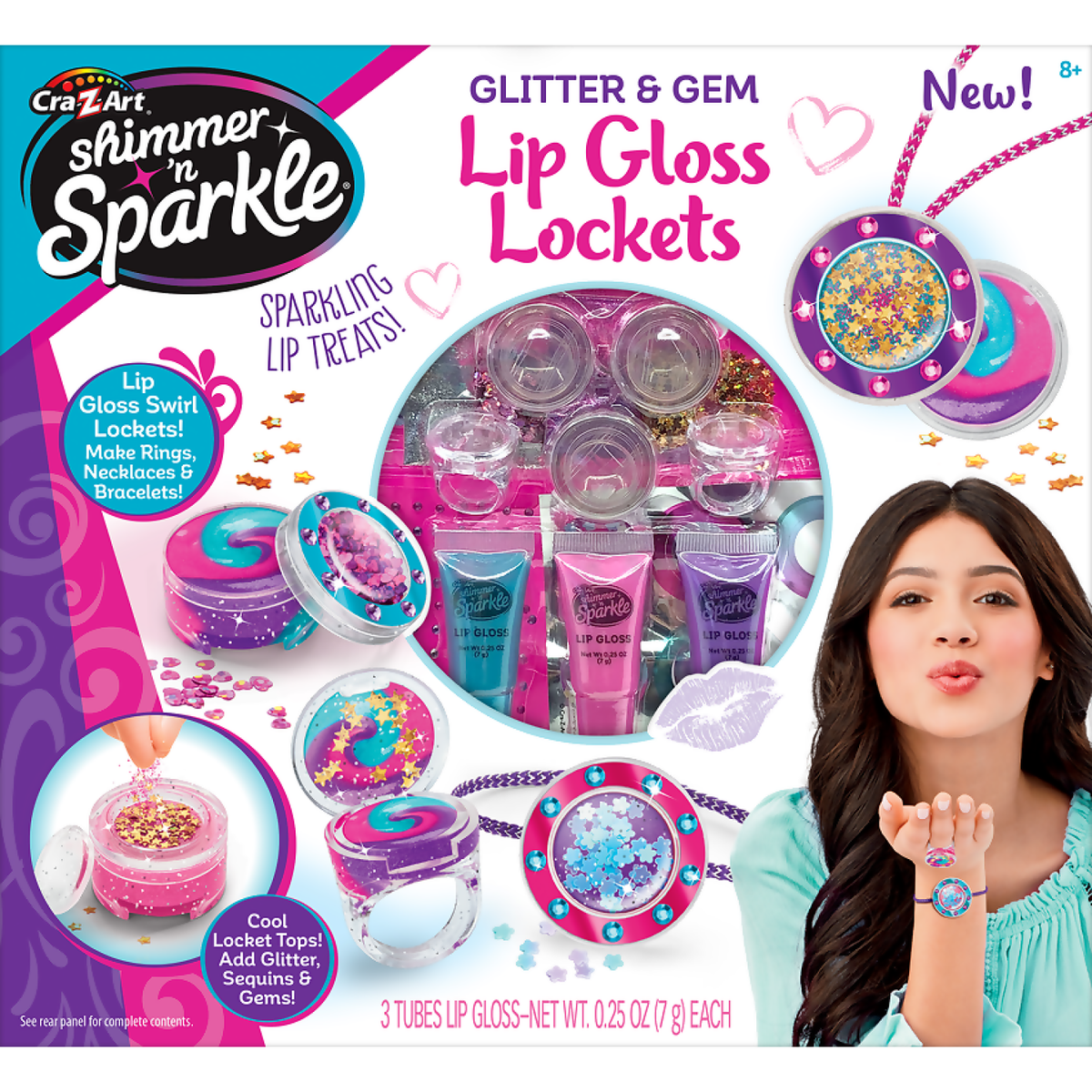 Cra-Z-Art - Shimmer N Sparkle Glitter & Gem Lip Gloss Lockets