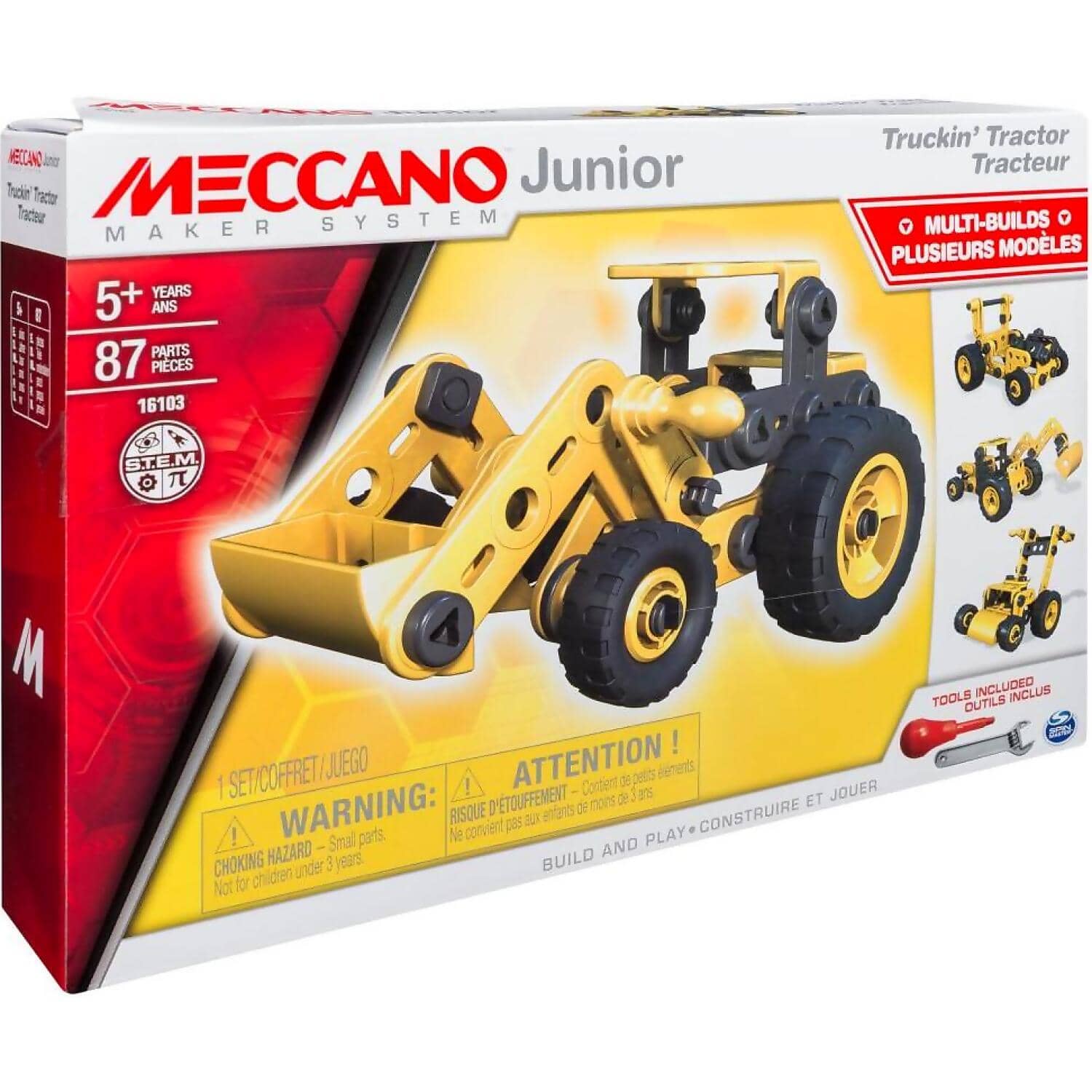 Meccano - Junior - Build 4-in-1 Truckin' Tractor Model Building Kit