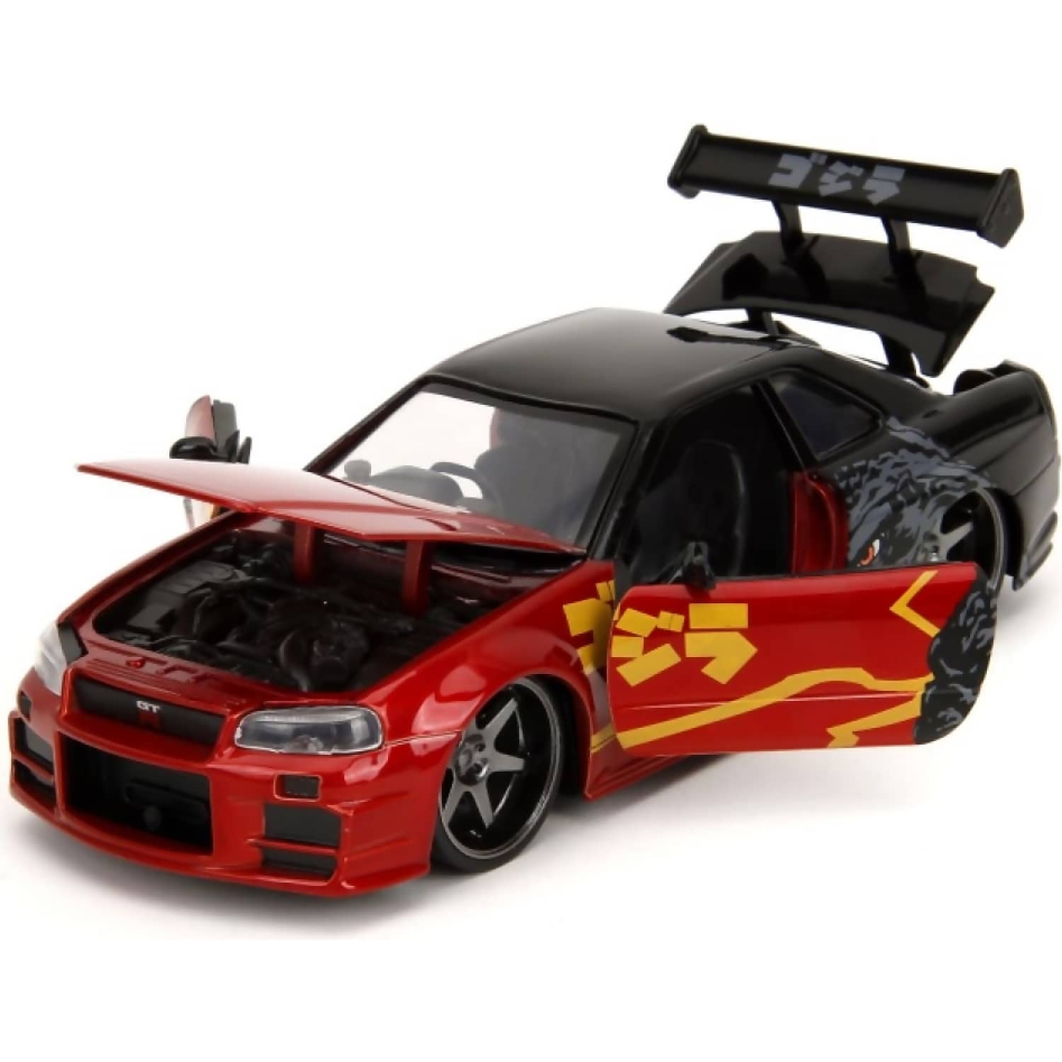 JADA TOYS - GODZILLA 2002 NISSAN SKYLINE GT-R (R34) 1:24 SCALE DIECAST VEHICLE