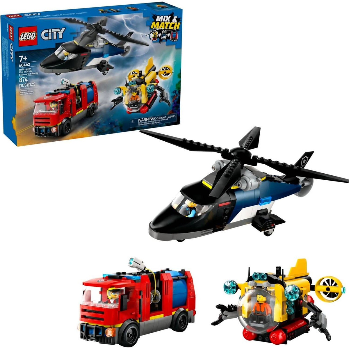LEGO® 60462 Helicopter Fire Truck & Submarine Remix - City
