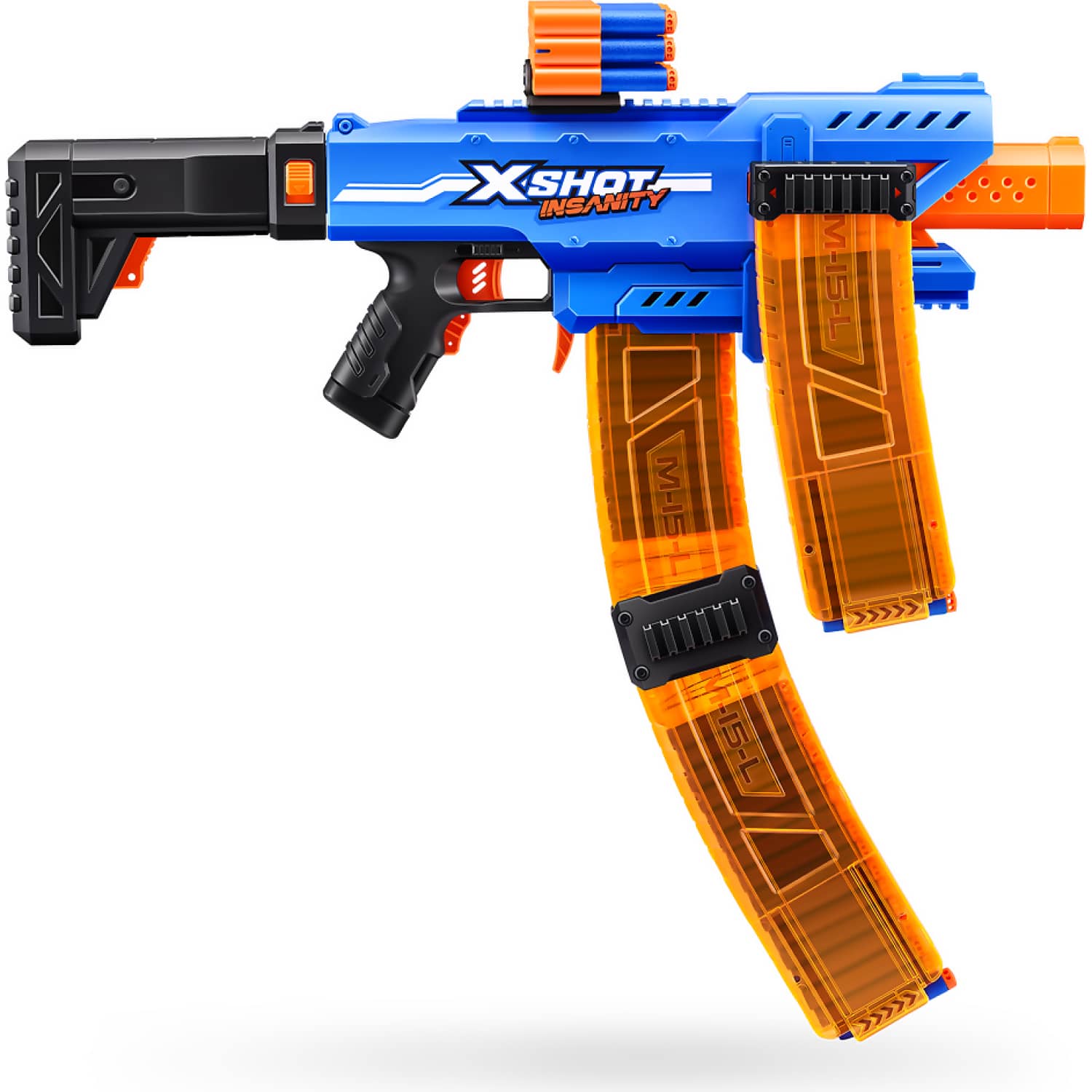 ZURU - X Shot Insanity Motorised Clip Mania With 72 Darts