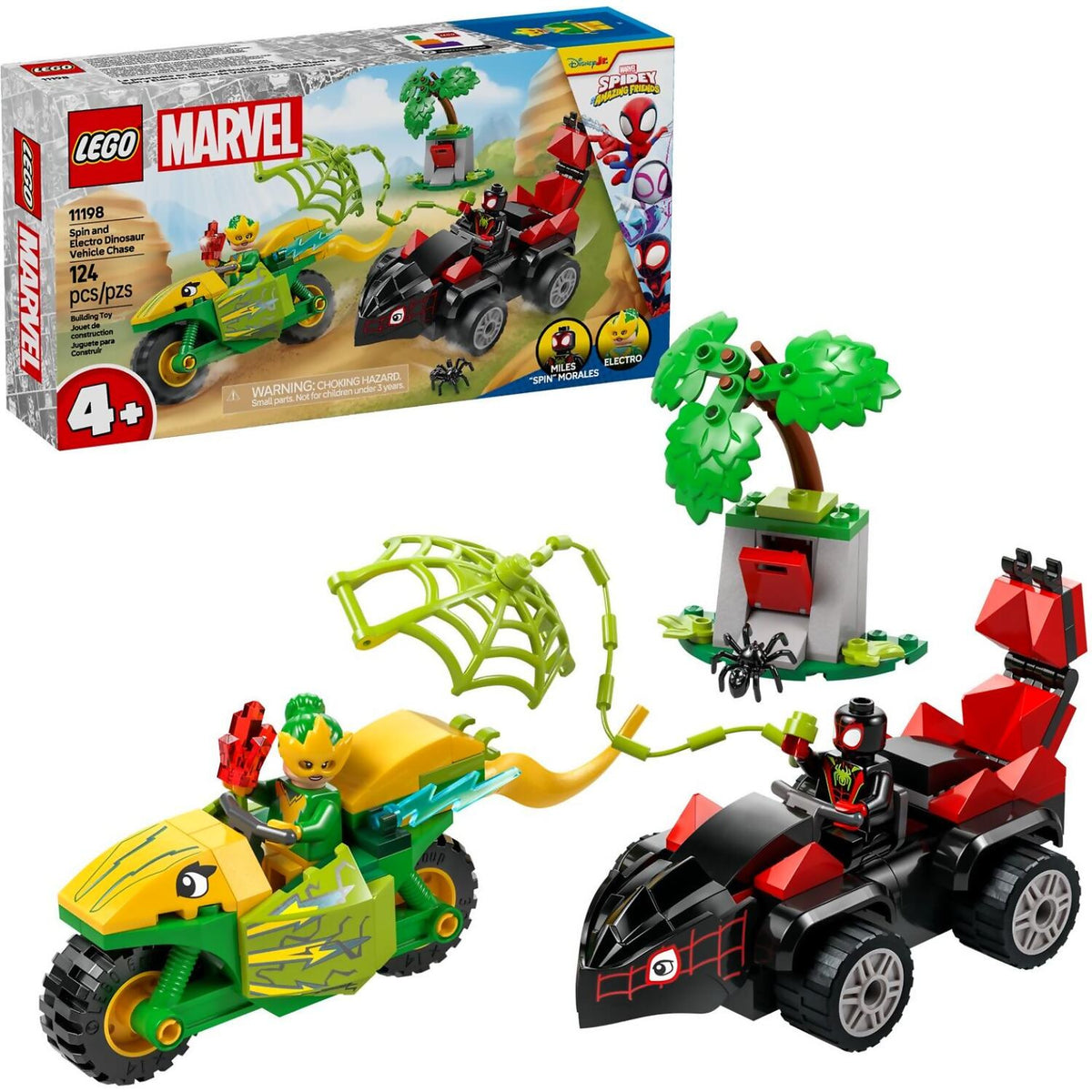 LEGO® 11198 Spin and Electro Dinosaur Vehicle Chase - Spidey Marvel Super Heroes 4+