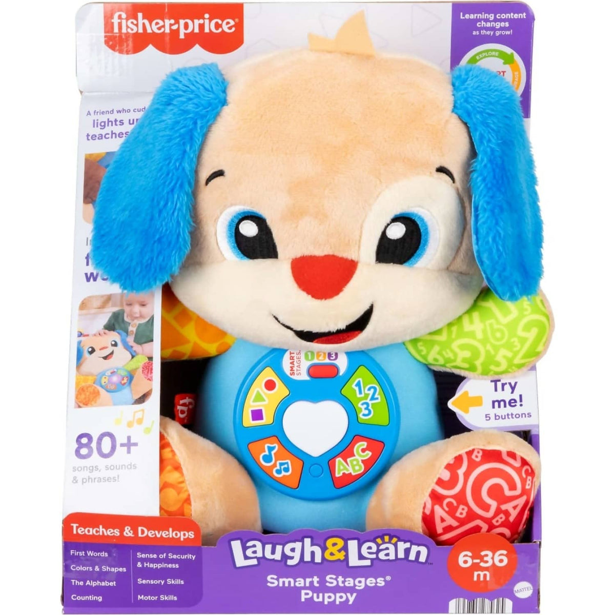 Fisher-Price - Laugh & Learn Smart Stages Puppy Plush Musical Learning Toy For Baby & Toddler