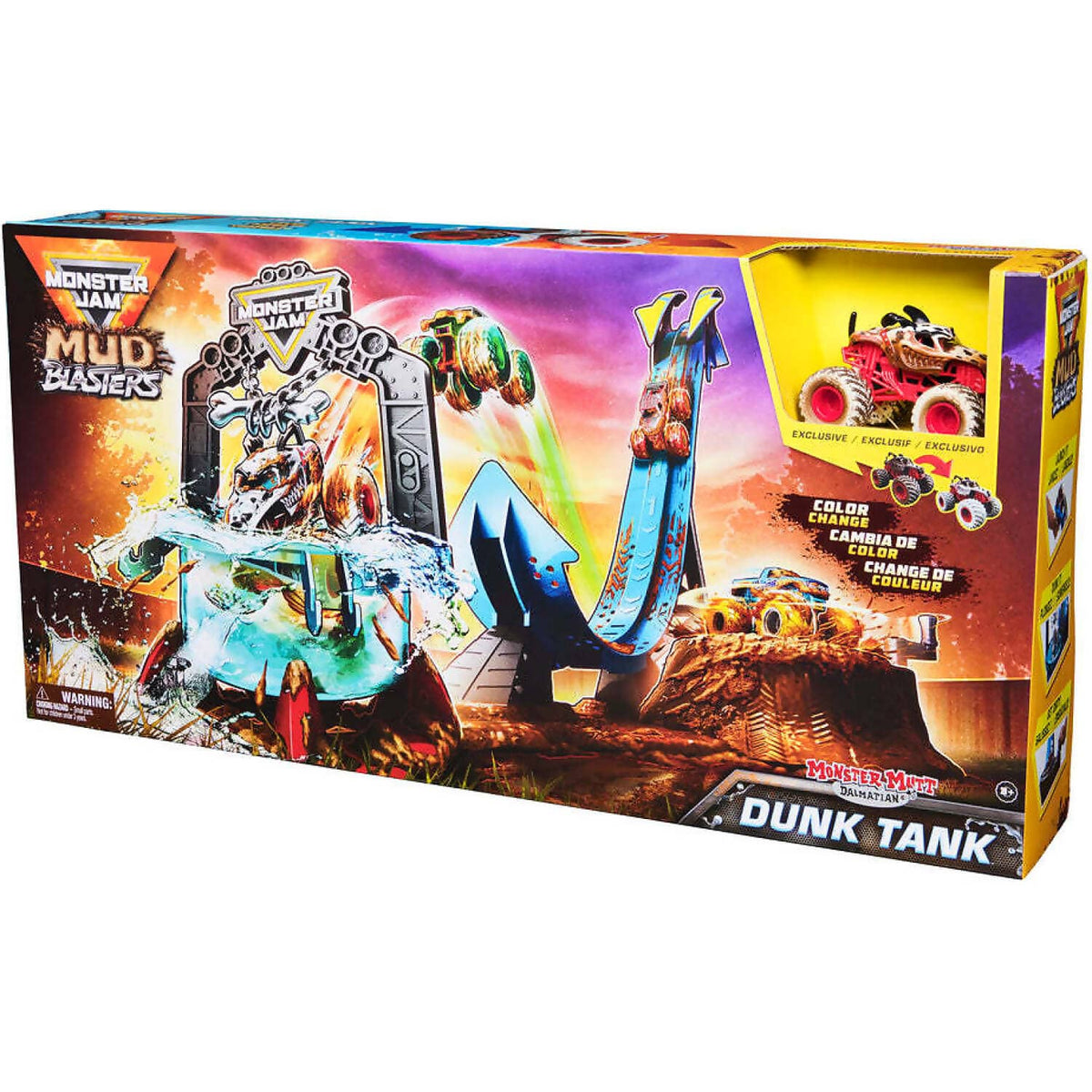 Monster Jam - 1:64 Mud Blasters Dunk Tank Playset - Monster Mutt Dalmatian- Spin Master