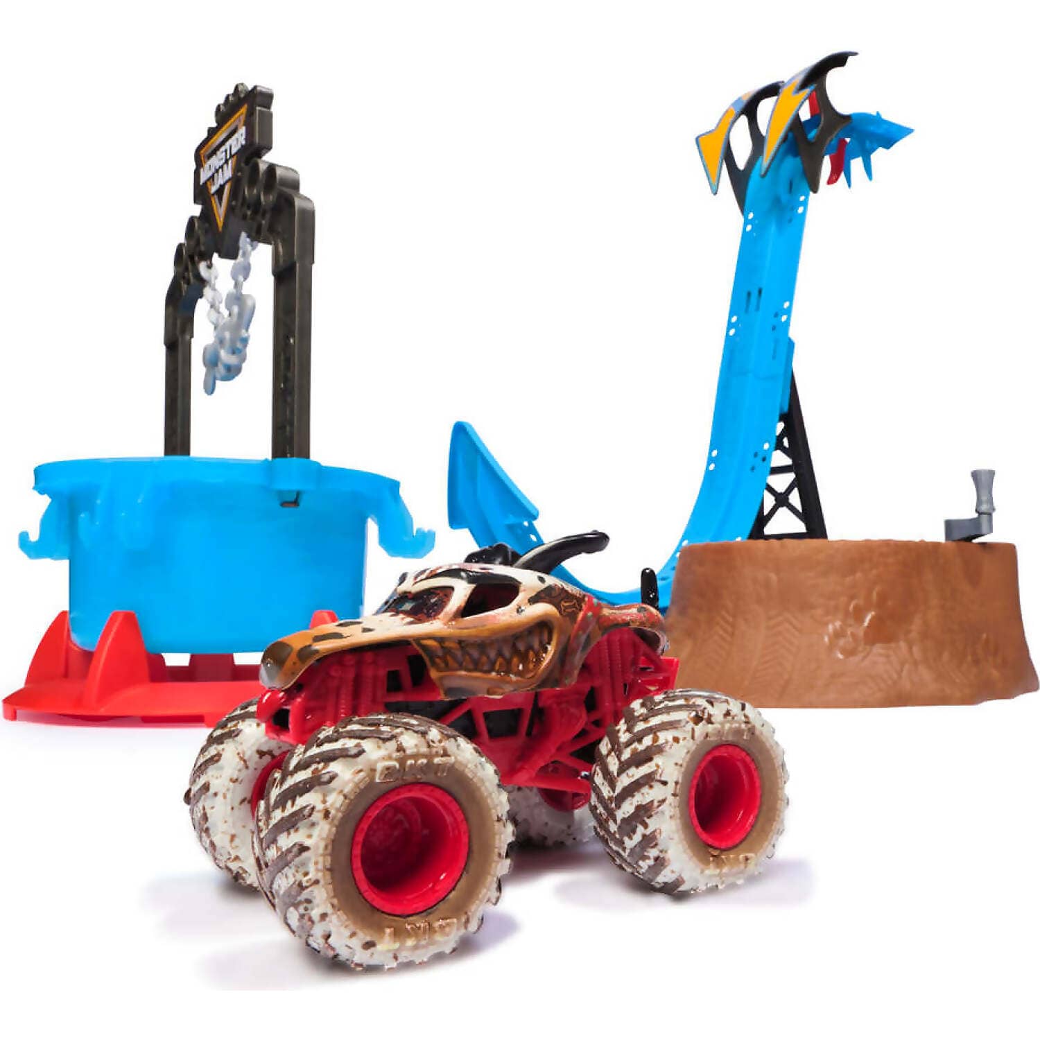 Monster Jam - 1:64 Mud Blasters Dunk Tank Playset - Monster Mutt Dalmatian- Spin Master