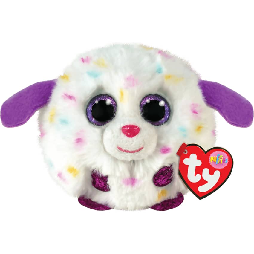 Ty - Beanie Boos - Balls - Munchkin The White Dog- Puffies