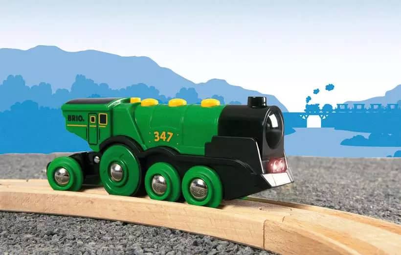 BRIO World - Big Green Action Locomotive Train