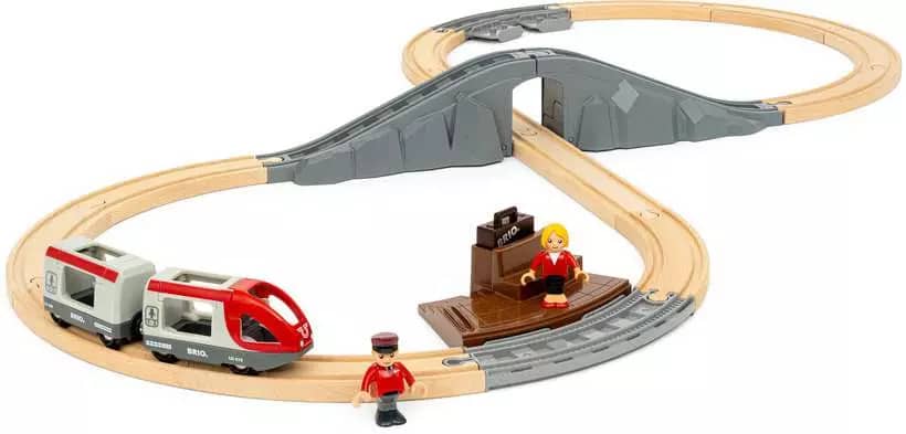 BRIO World - Wooden Train Set Starter Travel Train Set 22pce