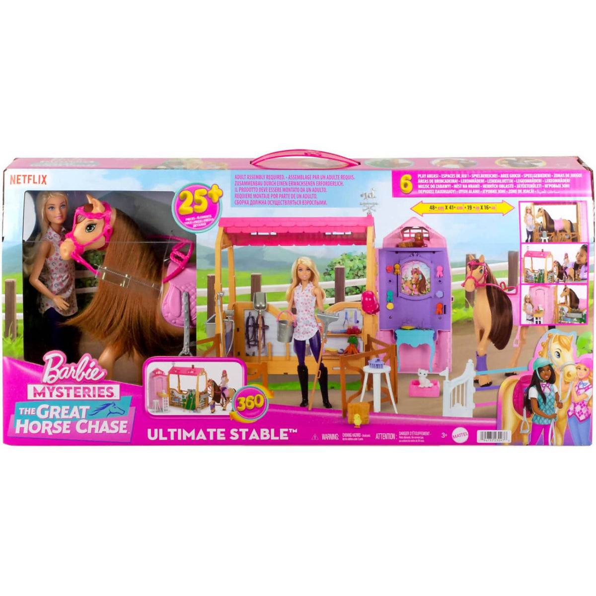 Barbie - Mysteries - The Great Horse Chase Stable Playset - Mattel