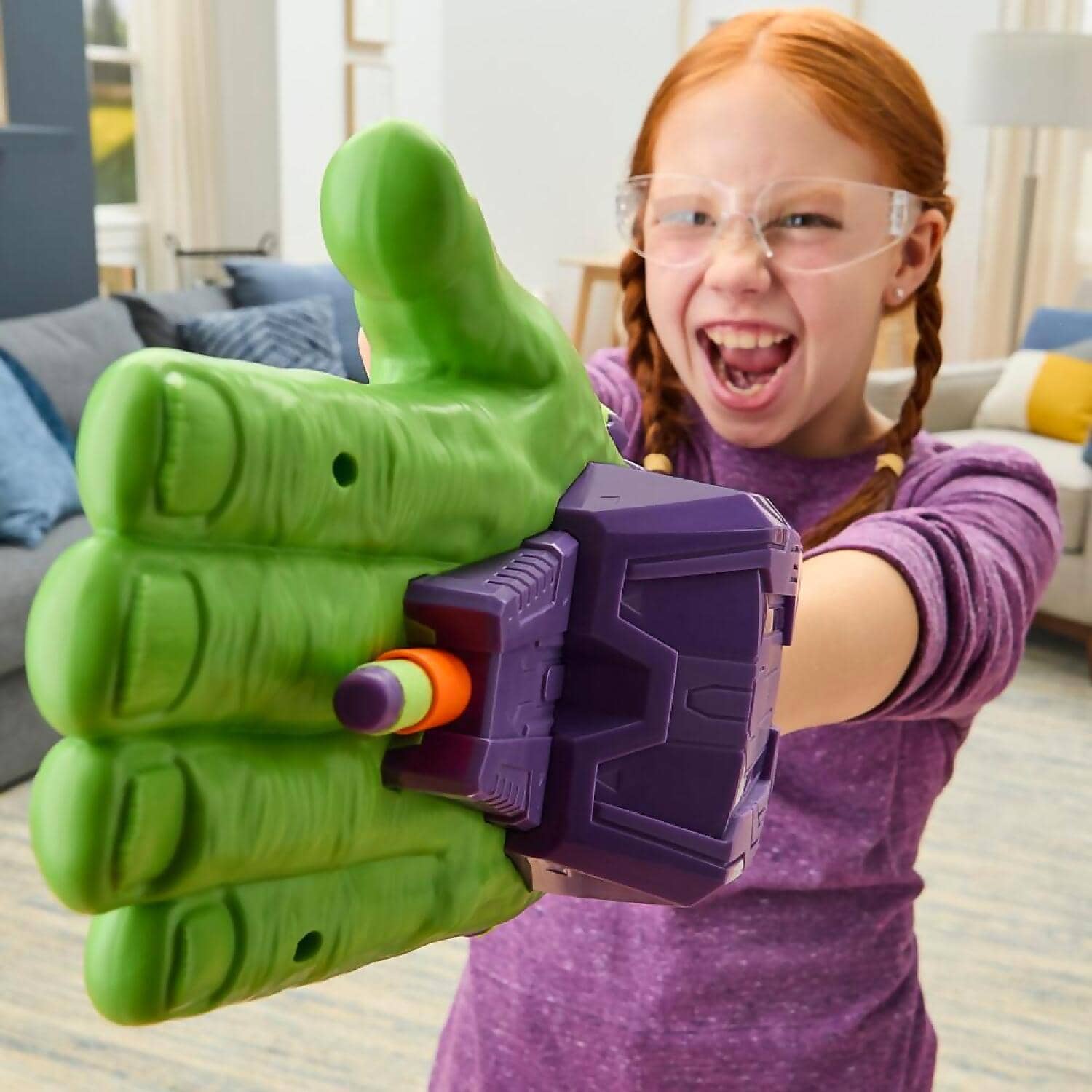 Nerf - Marvel Avengers Hulk Thunderclap Blaster Roleplay Toy With 3 Nerf Darts - Hasbro