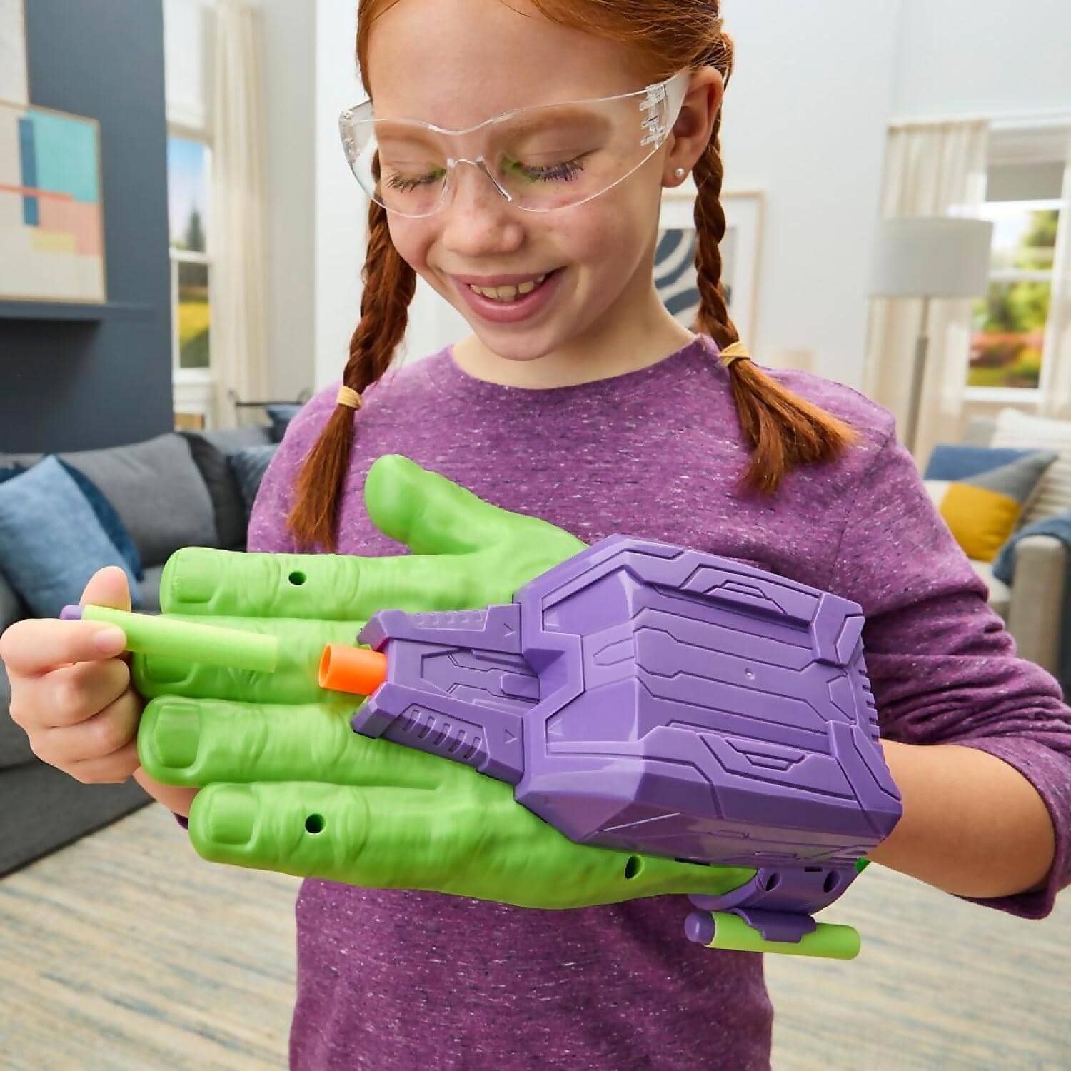 Nerf - Marvel Avengers Hulk Thunderclap Blaster Roleplay Toy With 3 Nerf Darts - Hasbro