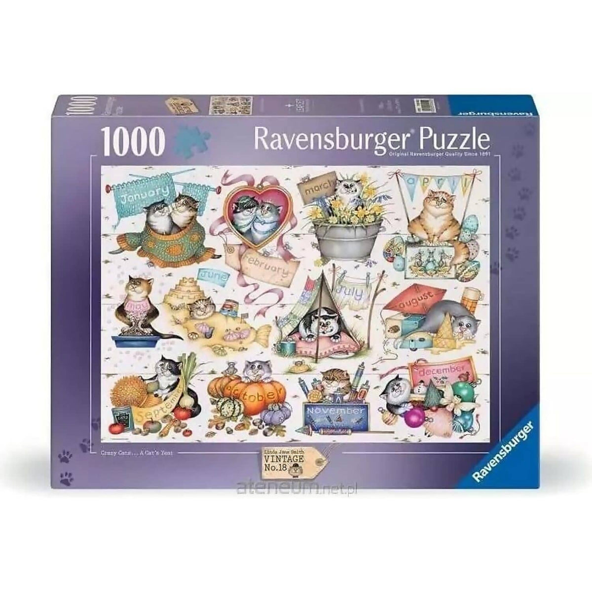 Ravensburger - Crazy Cat s: A Cat s Year Jigsaw Puzzle 1000pc