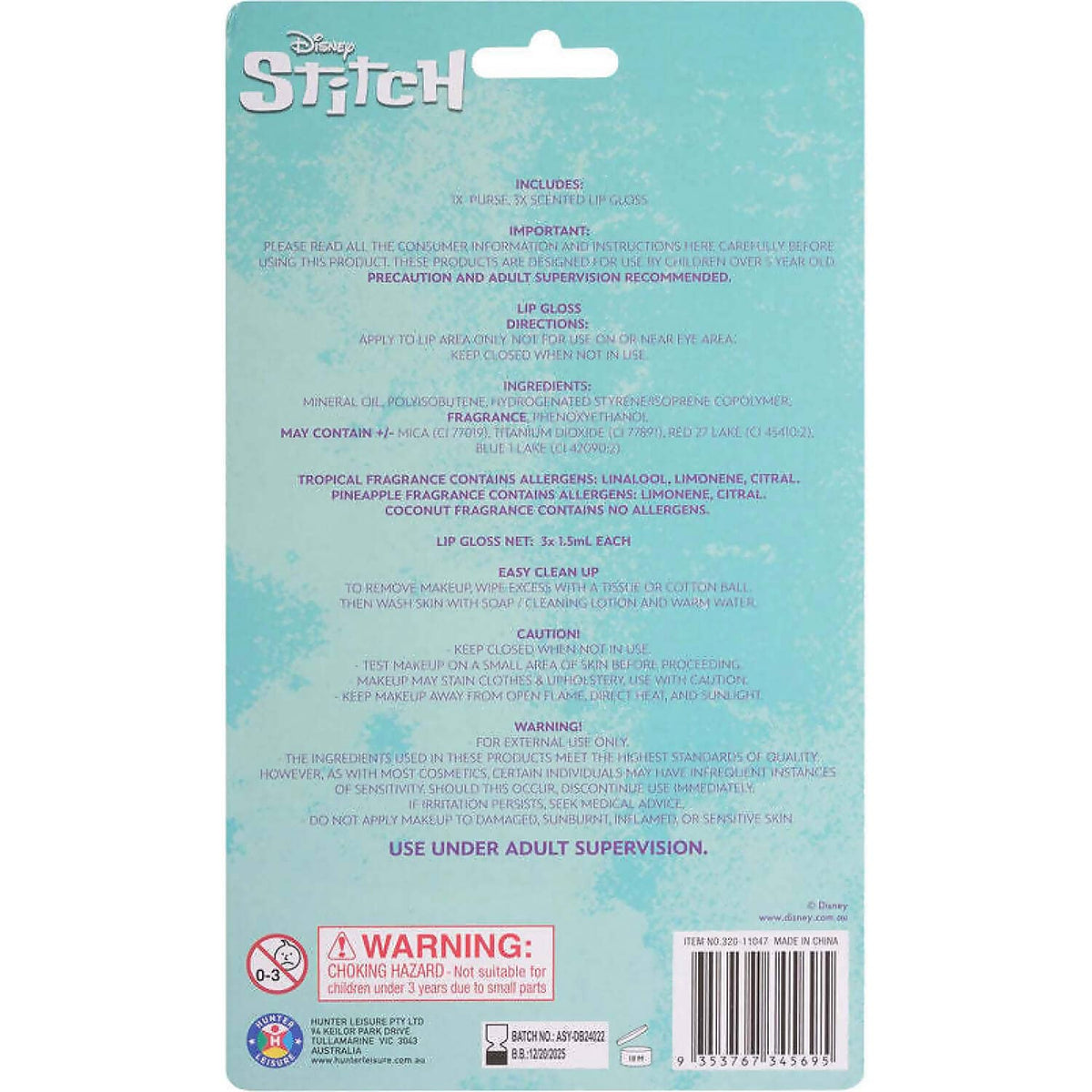 Disney - Stitch - 3 Pack Lip Gloss & Purse Set