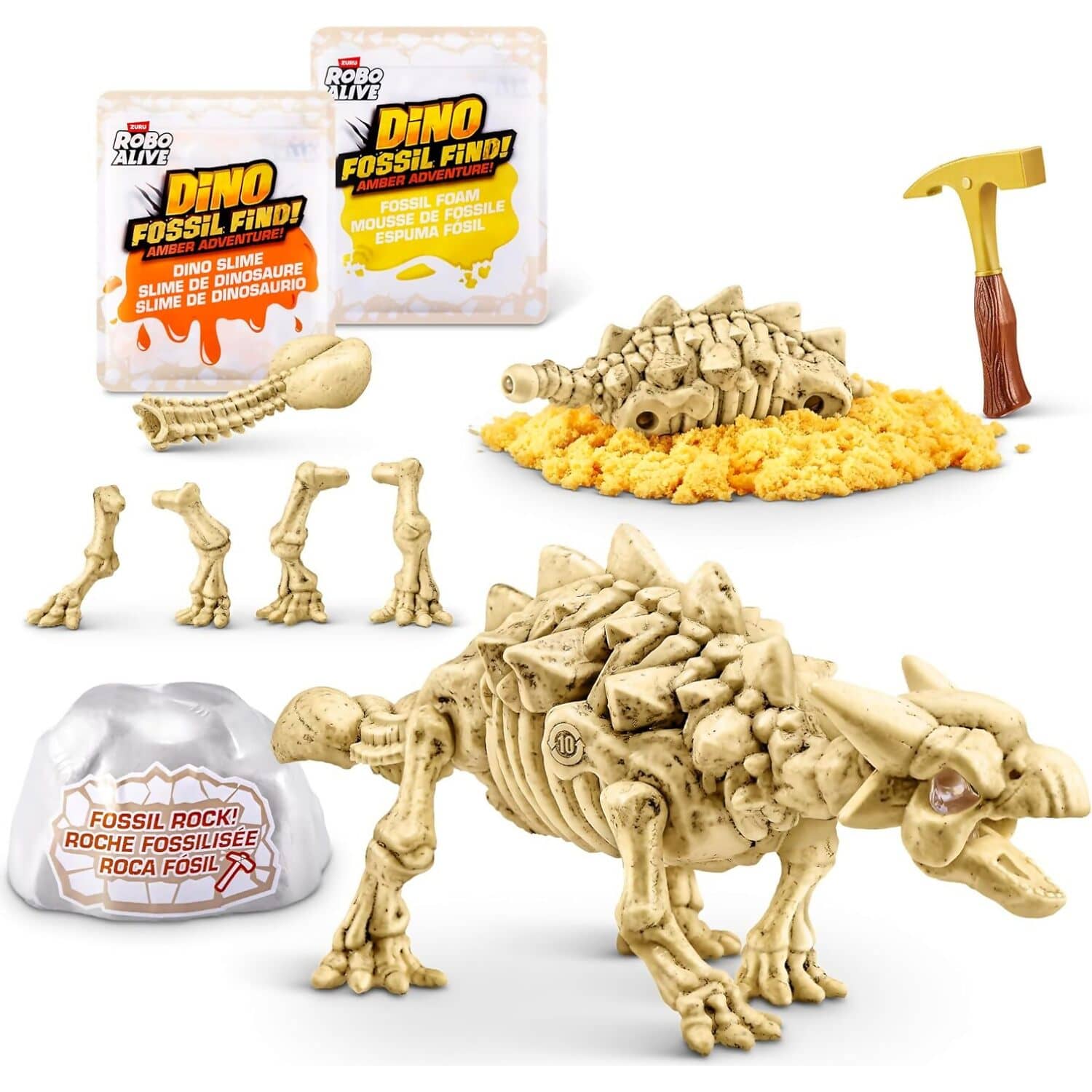 ZURU - Robo Alive Light-Up Dino Fossil Find! Amber Adventure!