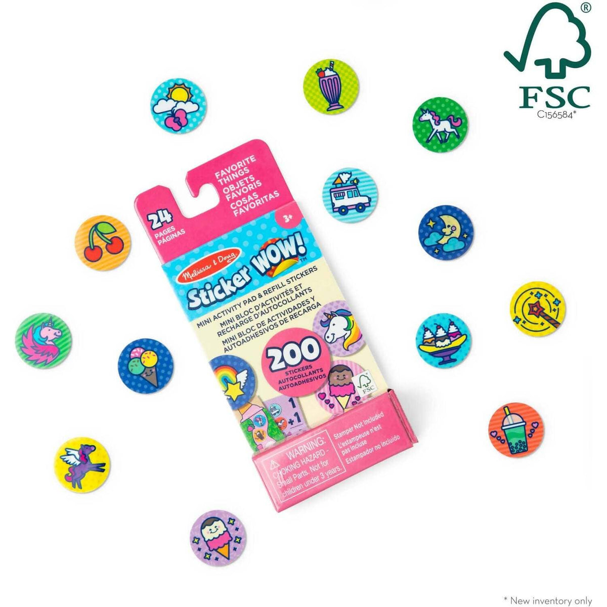 Melissa & Doug - Sticker WOW! Mini Activity Pad & Refill Stickers - Favorite Things (200+ Stickers Stamper Not Included)