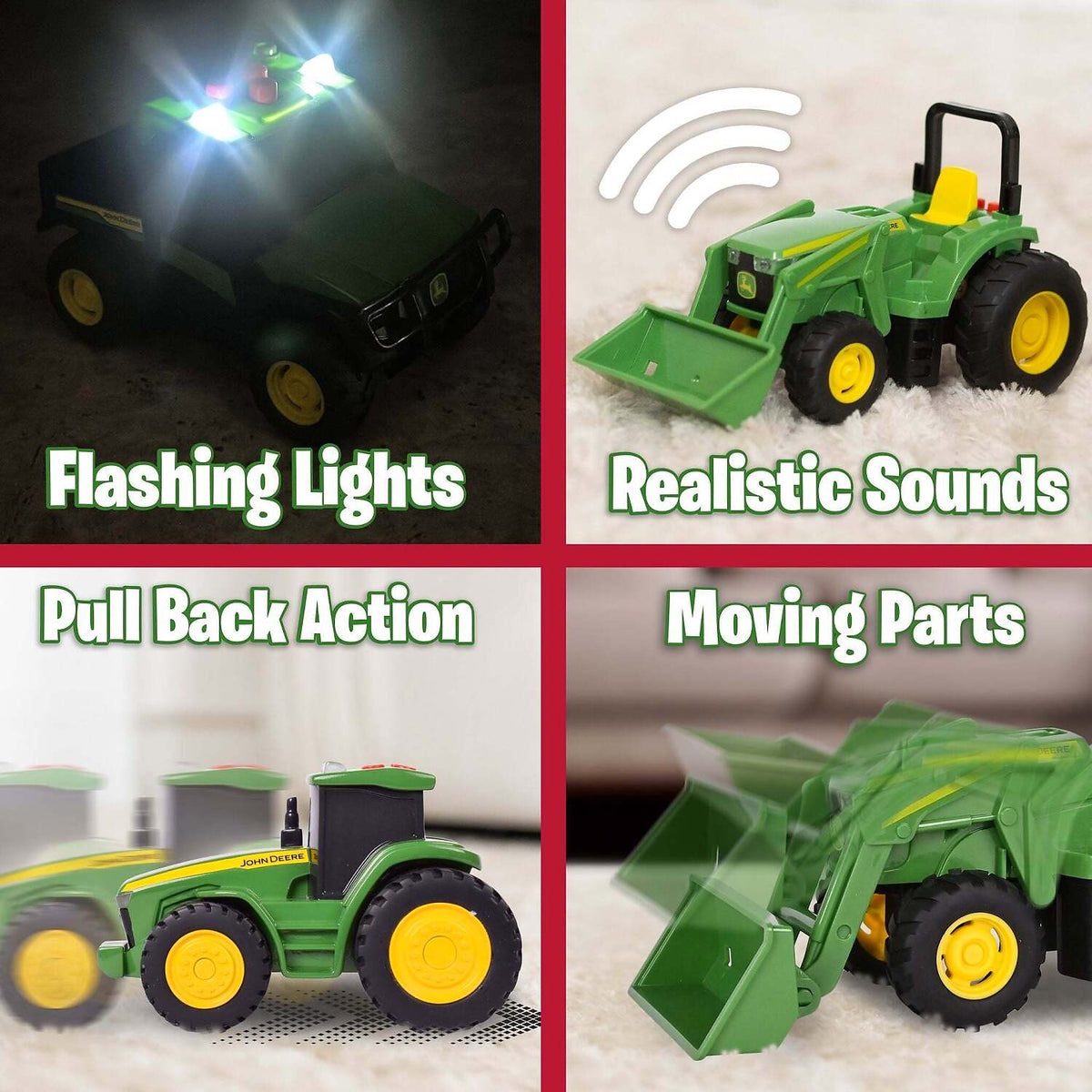 John Deere - Kids - Mini Farm Vehicles 3 Pack with Lights & Sounds!