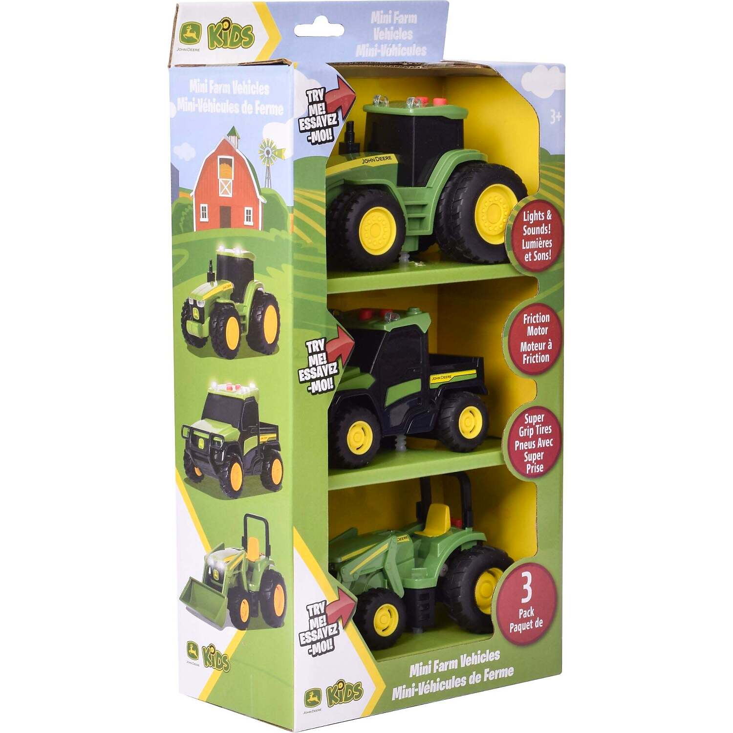 John Deere - Kids - Mini Farm Vehicles 3 Pack with Lights & Sounds!