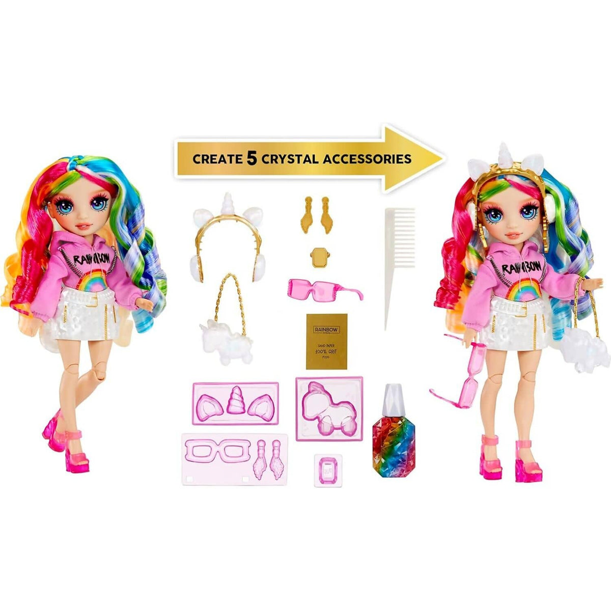 Rainbow High - Creative Crystals Amaya Raine 28cm Fashion Doll & Accessories DIY
