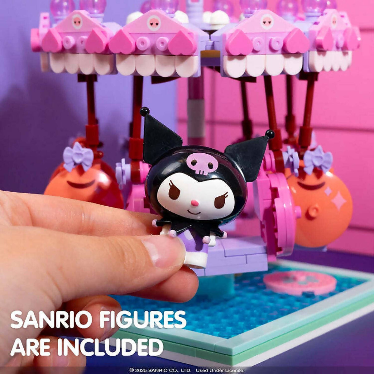 Hello Kitty - and Friends - YuMe Blocks Summer Wunderland - Kuromi Swing Ride 439 Pieces