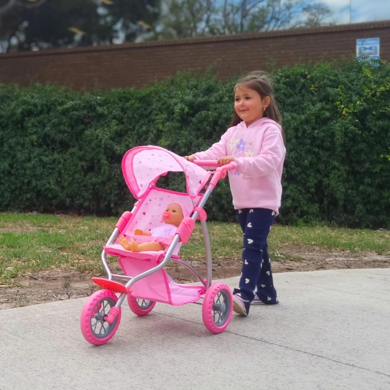 Playworld - Stars & Hearts Doll Jogger - Pink