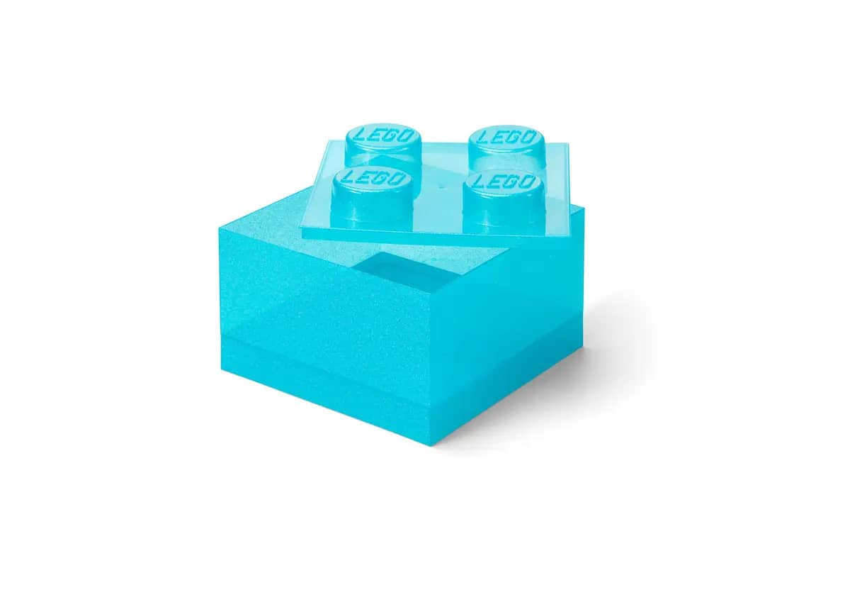 LEGO® Storage Brick 4 Studs Top Lid Translucent Glitter Light Blue - Room Copenhagen