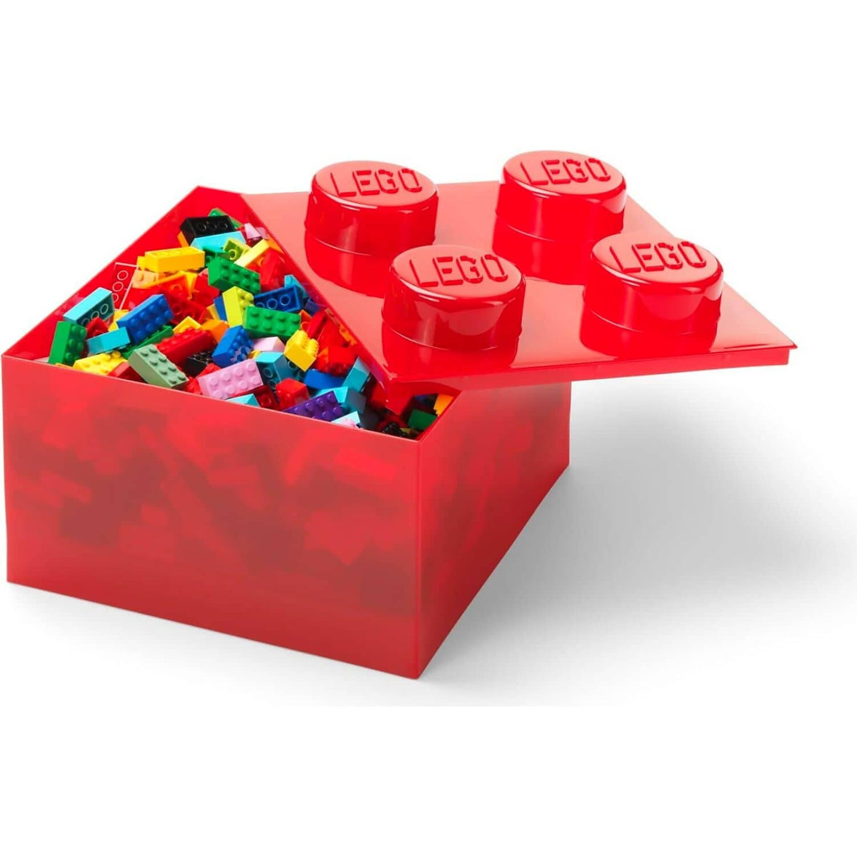 LEGO® Storage Brick 4 Studs Top Lid Translucent Red - Room Copenhagen