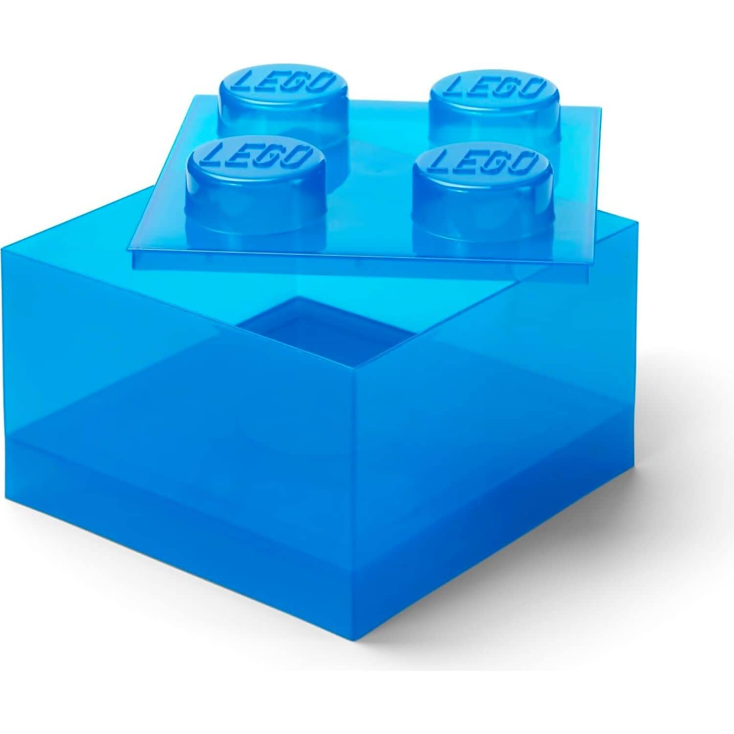 LEGO® Storage Brick 4 Studs Top Lid Translucent Blue - Room Copenhagen
