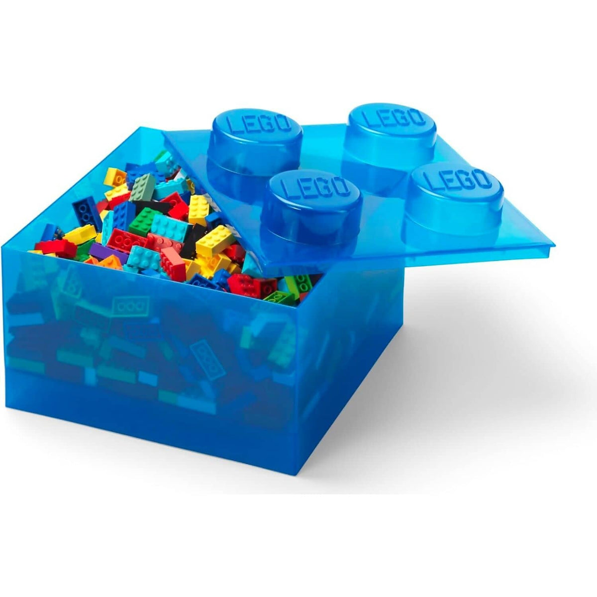 LEGO® Storage Brick 4 Studs Top Lid Translucent Blue - Room Copenhagen