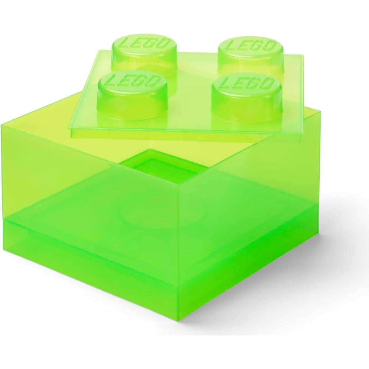 LEGO® Storage Brick 4 Studs Top Lid Translucent Green - Room Copenhagen